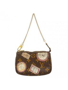 Louis Vuitton Pouch Monogram Patch Mini Pochette Brown